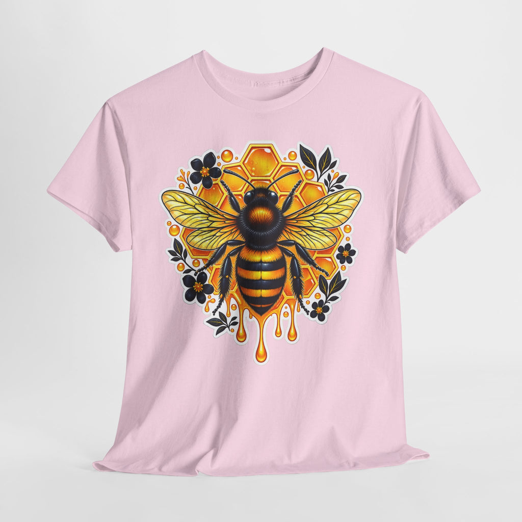 Manchester Bee Honeycomb T‑Shirt — Floral Dripping Honey Graphic Tee