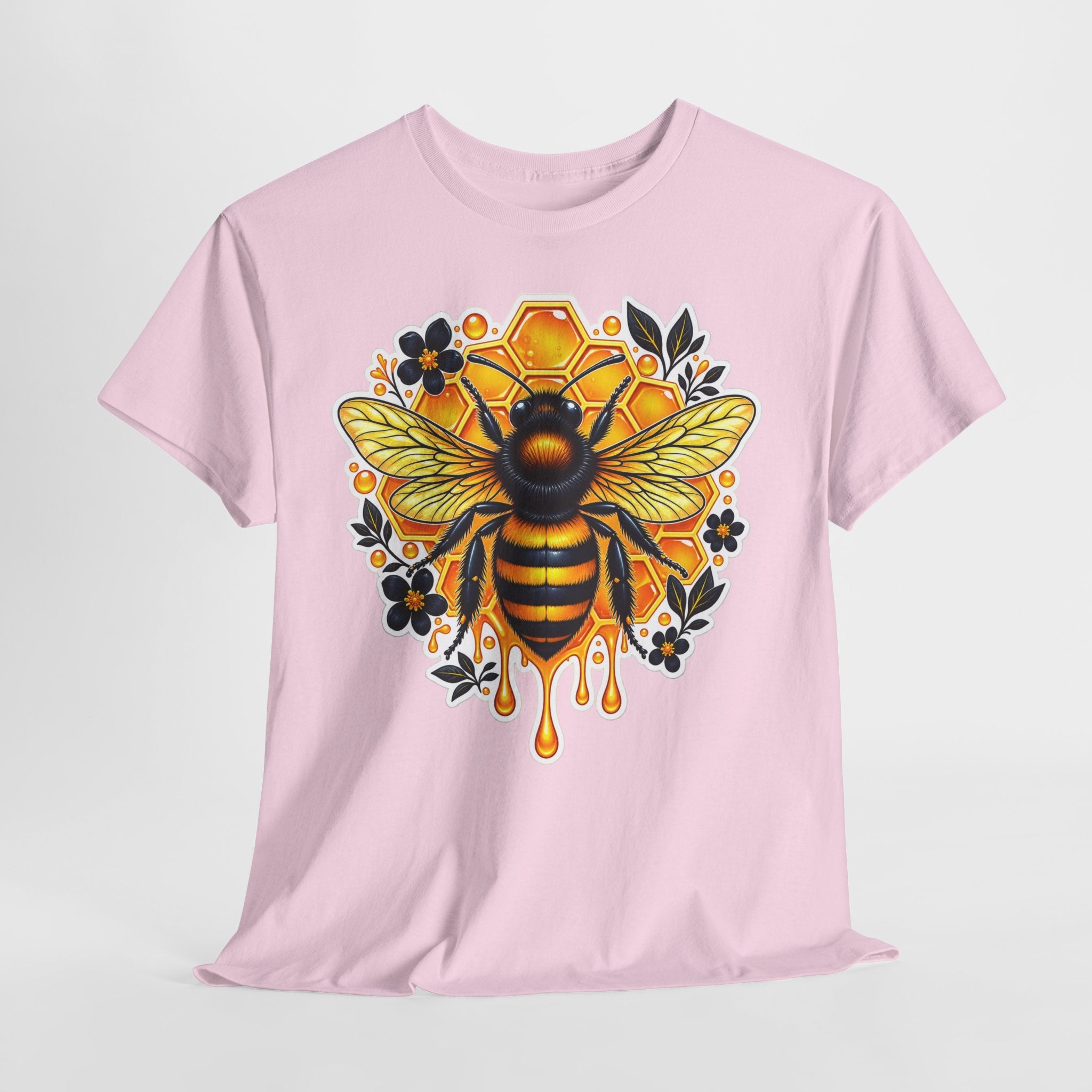 Manchester Bee Honeycomb T‑Shirt — Floral Dripping Honey Graphic Tee