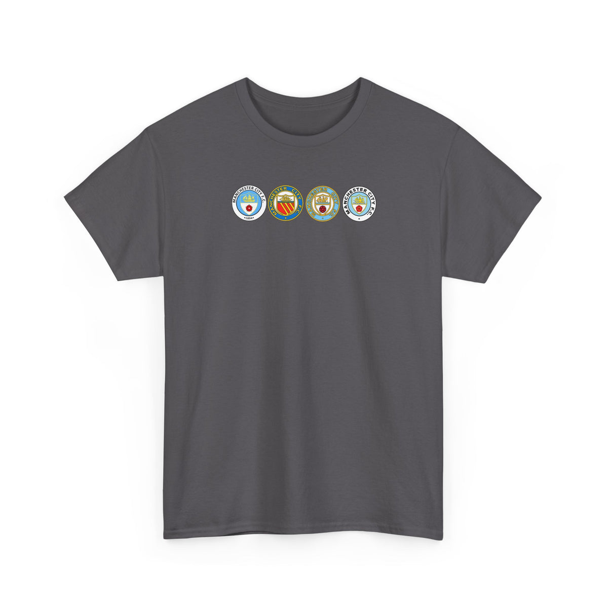 Man City Retro Crest Inspired Cotton T-Shirt