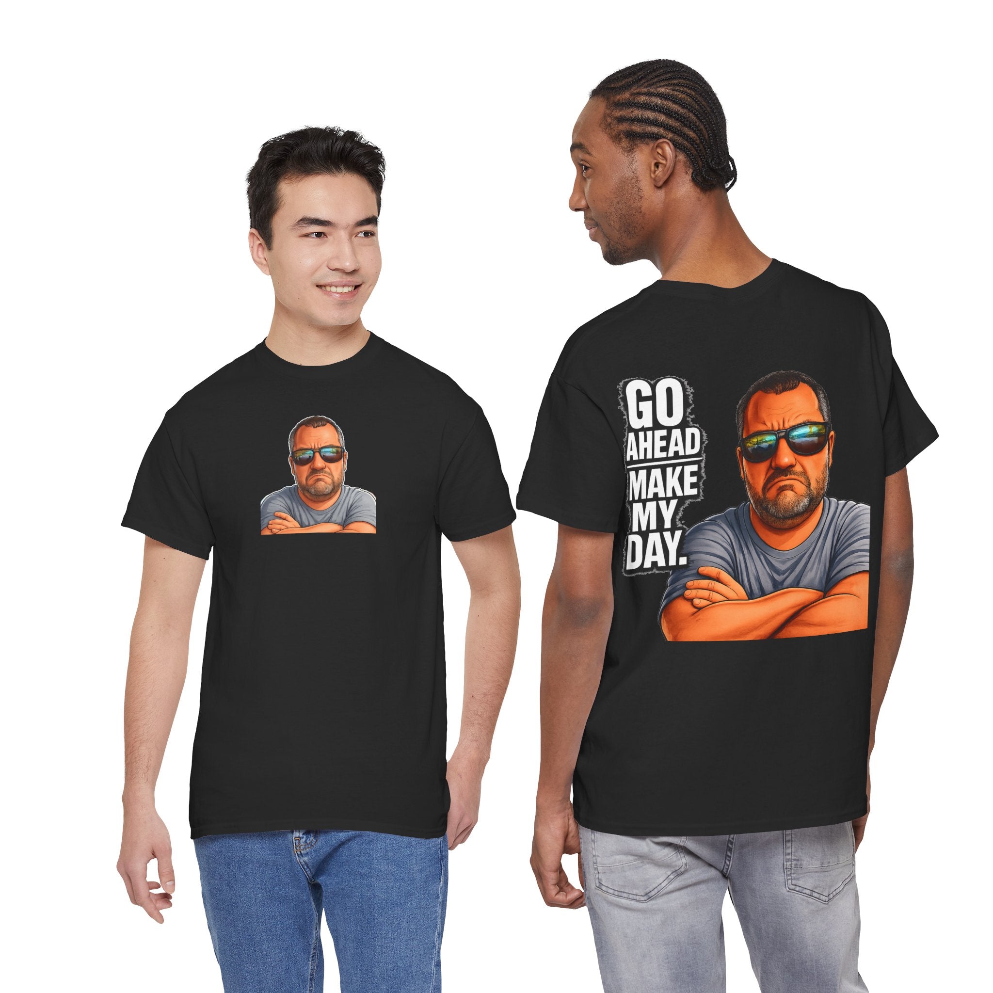 Go Ahead Make My Day T-Shirt — Sunglasses Guy Graphic Tee