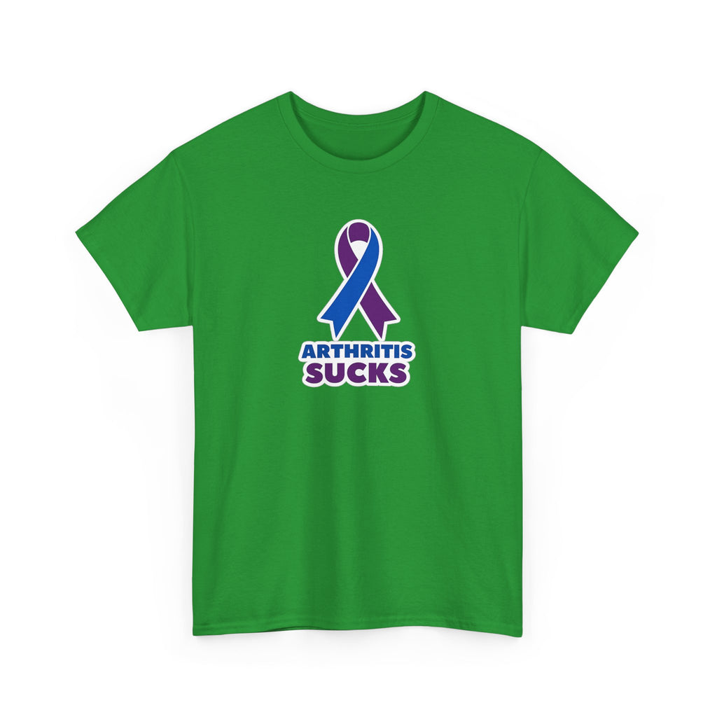 Arthritis Sucks Awareness T-Shirt — Purple & Blue Ribbon Support Tee