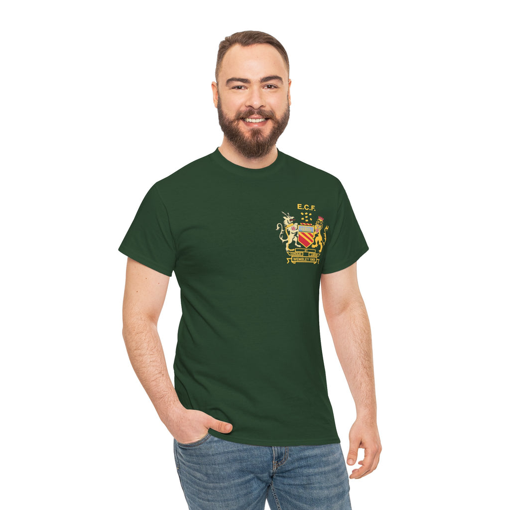 Manchester United Wembley 1968 Heraldic Crest Tee — Vintage Coat of Arms Chest Print