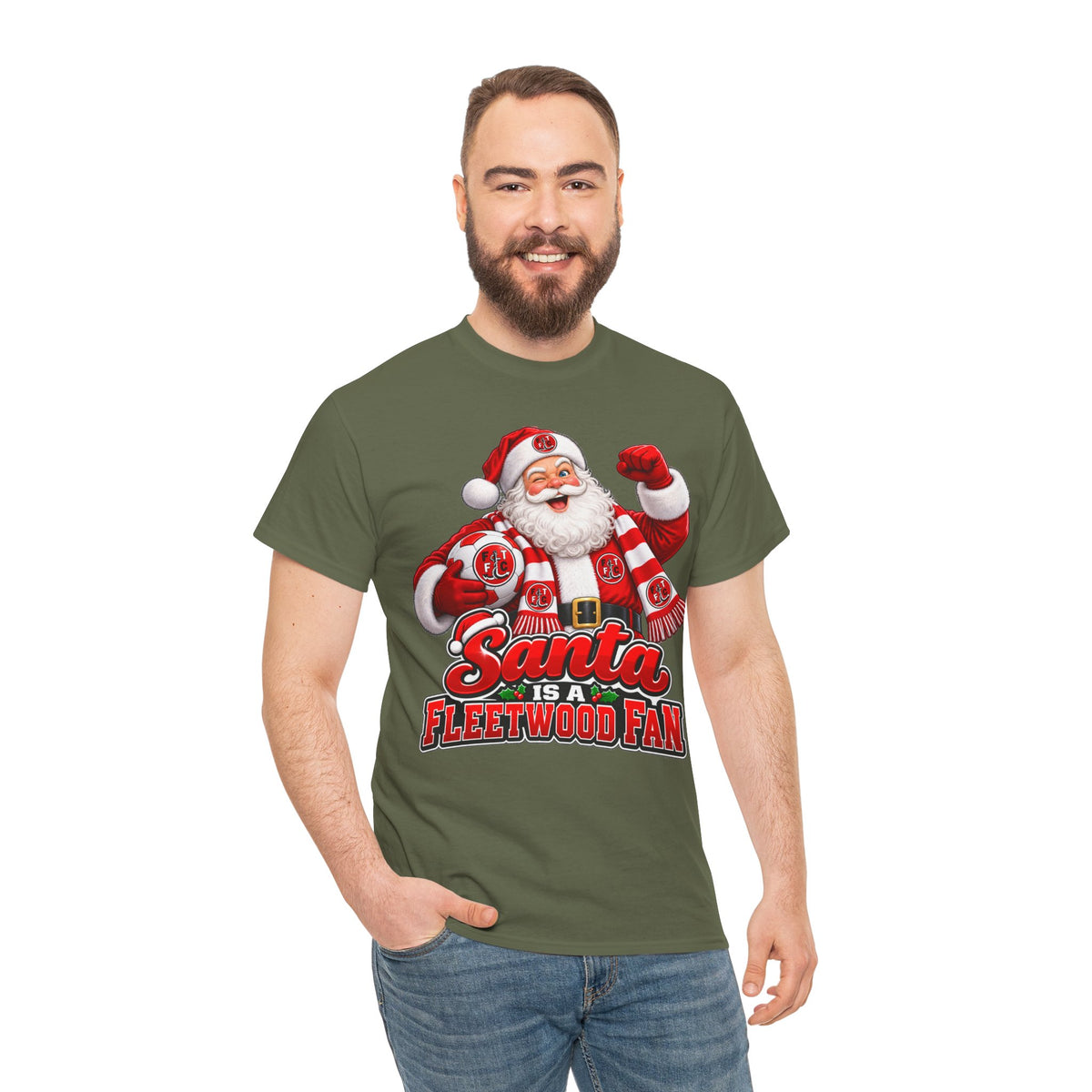 Santa Is a Fleetwood Fan Cotton T-Shirt