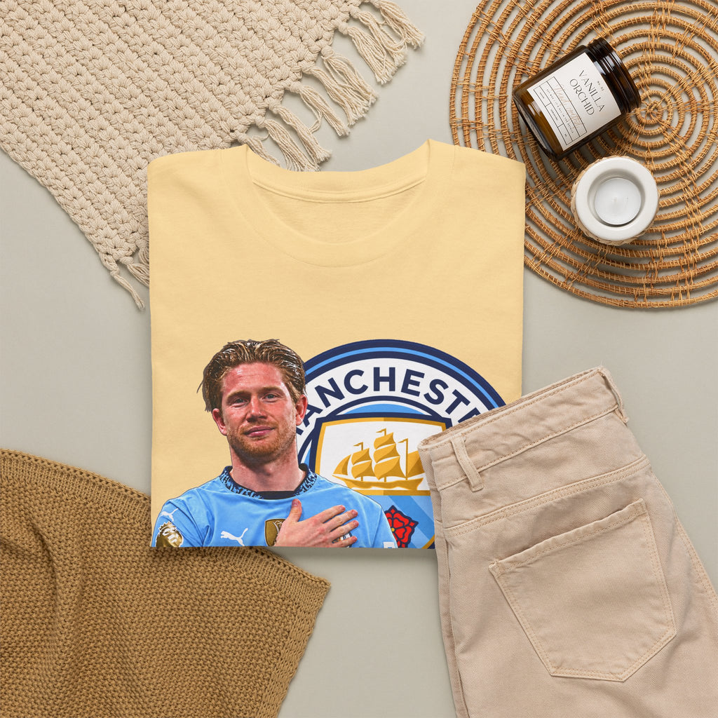 Kevin De Bruyne Manchester City Legend Cotton T-Shirt — Player Tribute Tee (Heart Badge Design)