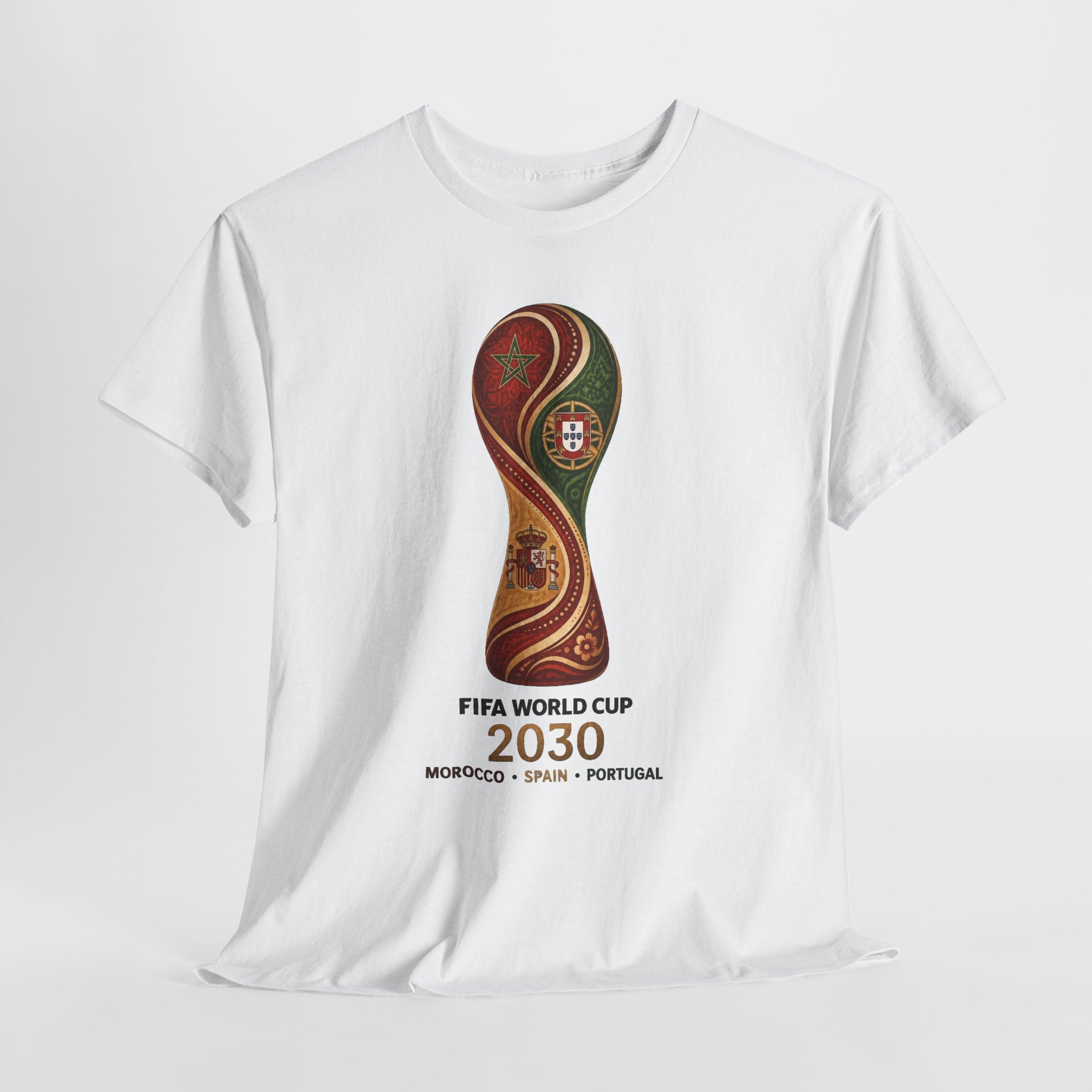 FIFA World Cup 2030 Trophy T-Shirt — Morocco Spain Portugal Official Design