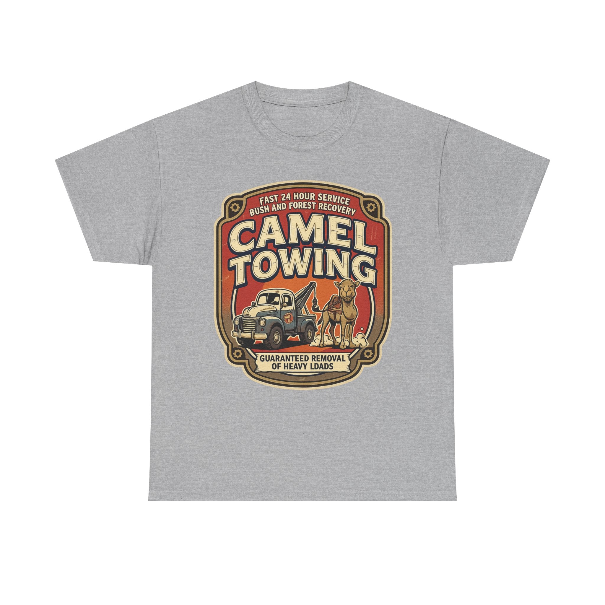Camel Towing Tee — Vintage Desert Tow Truck Graphic T-Shirt
