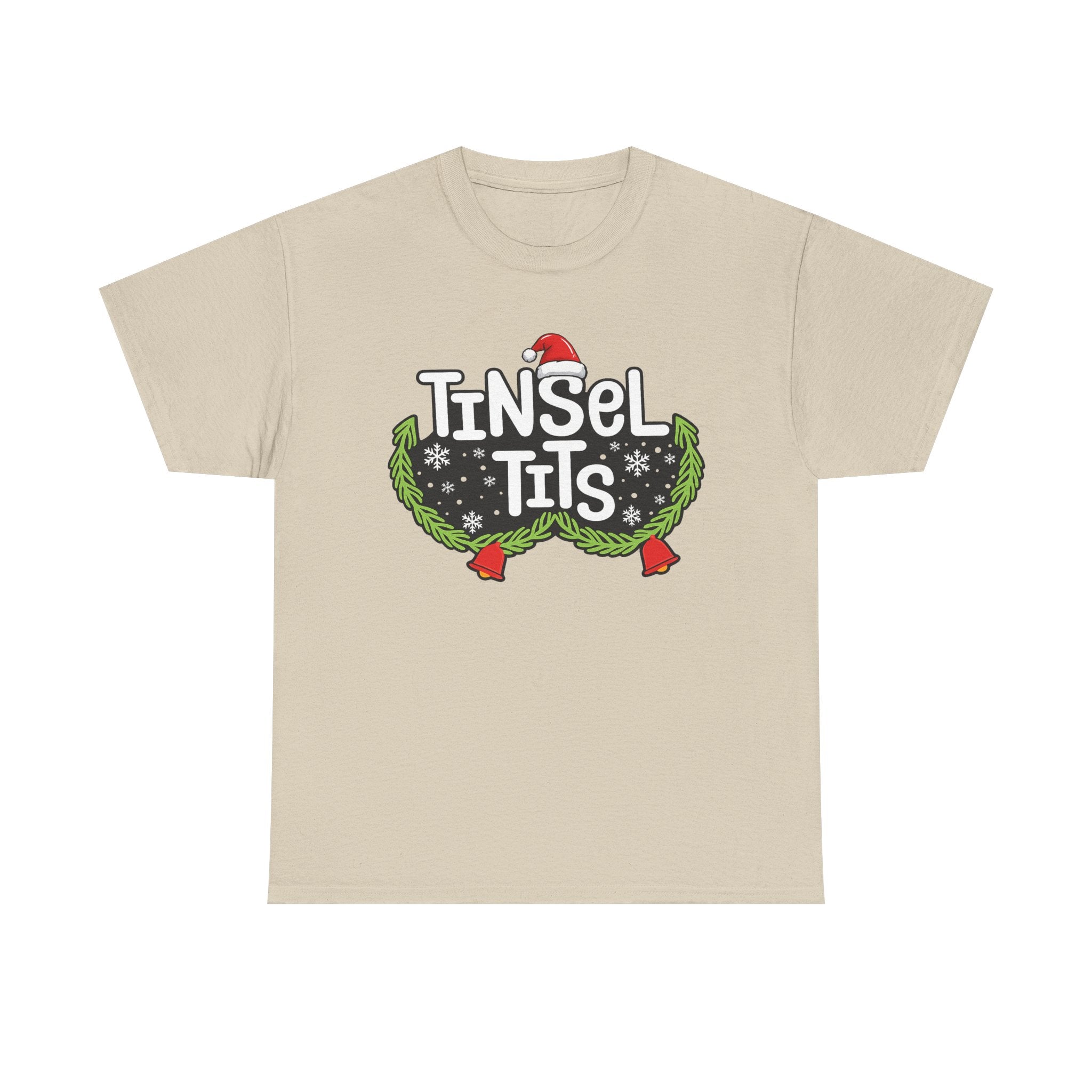 T-Shirt — "Tinsel Tits" Funny Christmas Wreath Holiday Tee