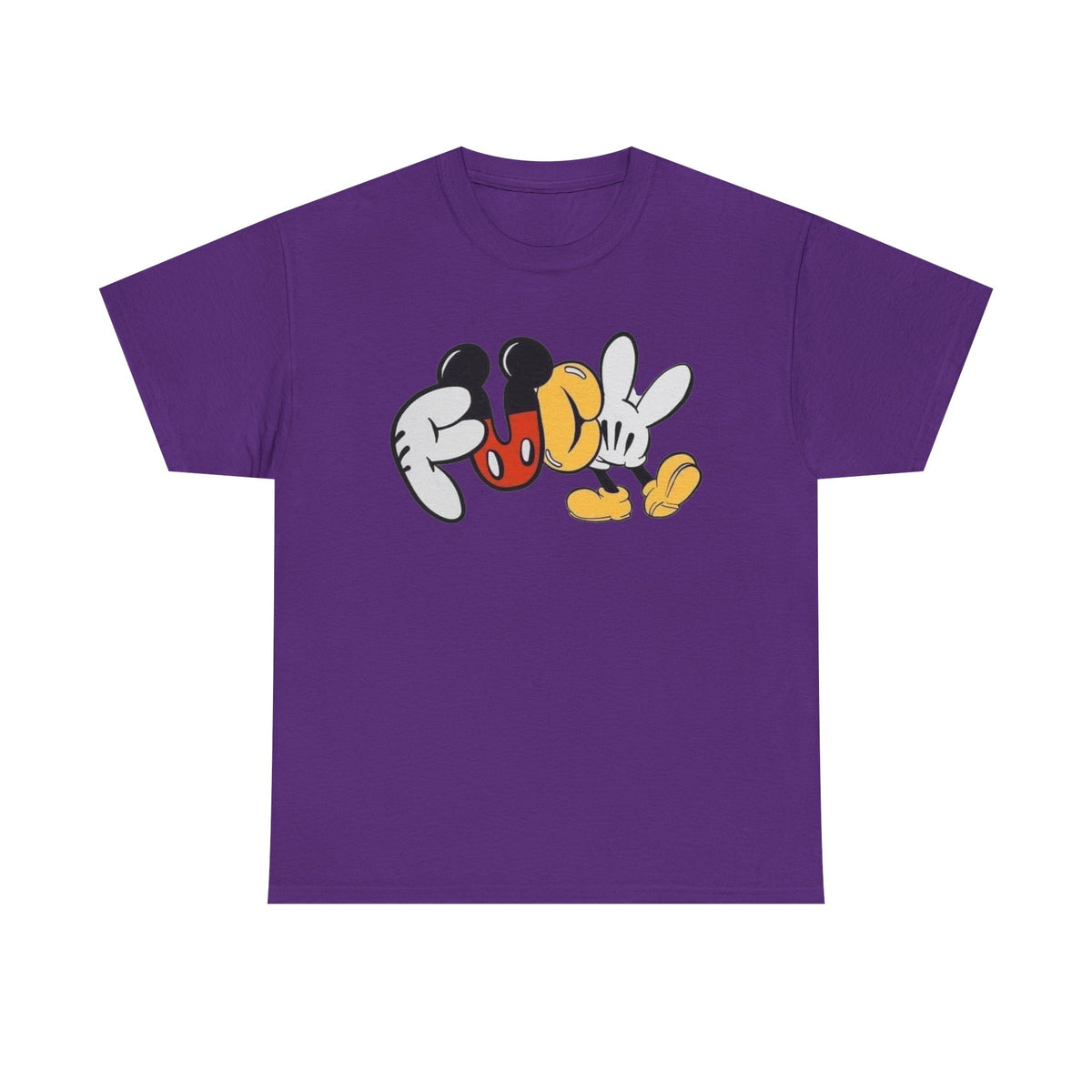 F**K Disney Graphic Tee — Playful Cartoon Hands & Shoes Design