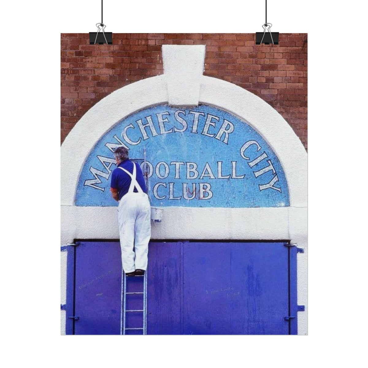 Manchester City Vintage Maine Road Stadium Poster — Rolled Football Wall Art