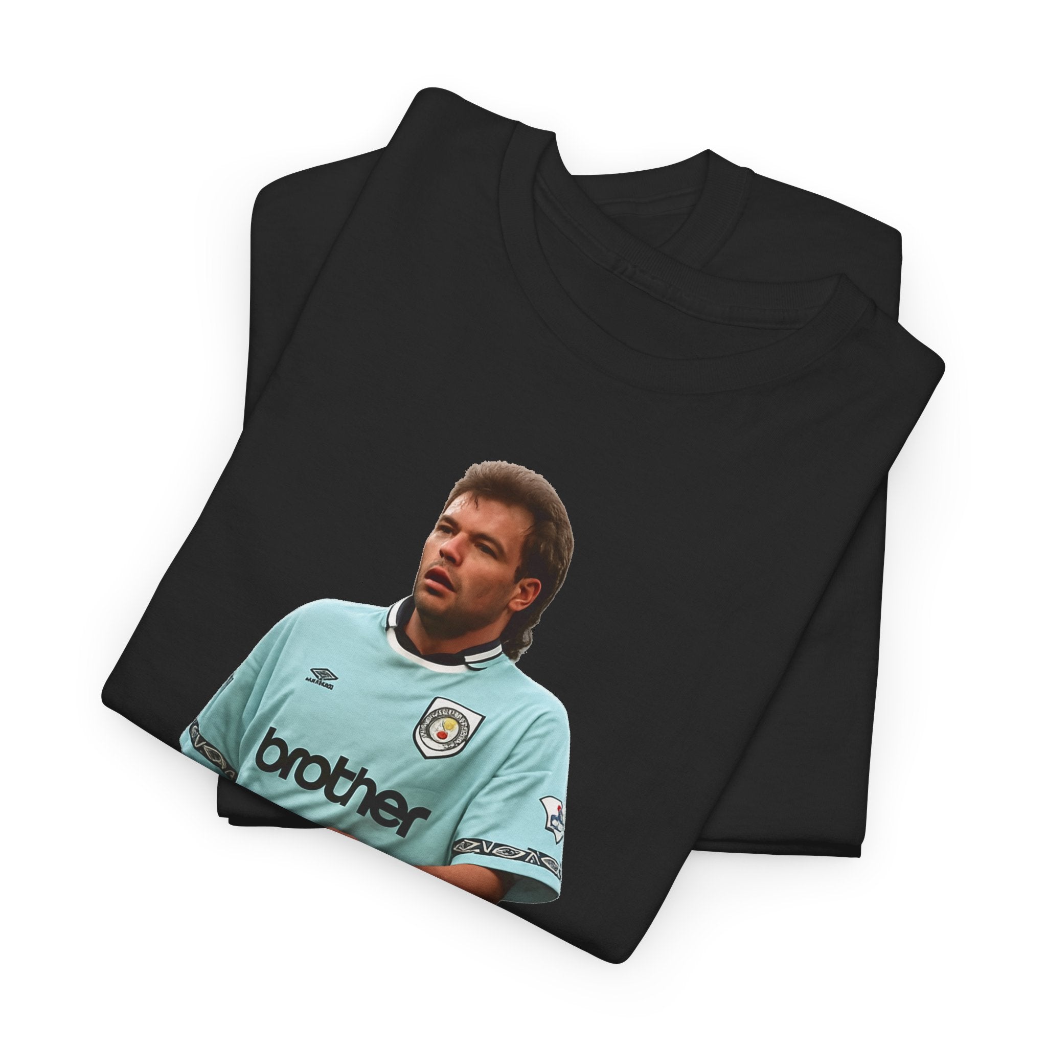 Uwe Rosler Manchester City Legend Graphic Tee - Retro Football Kit Print