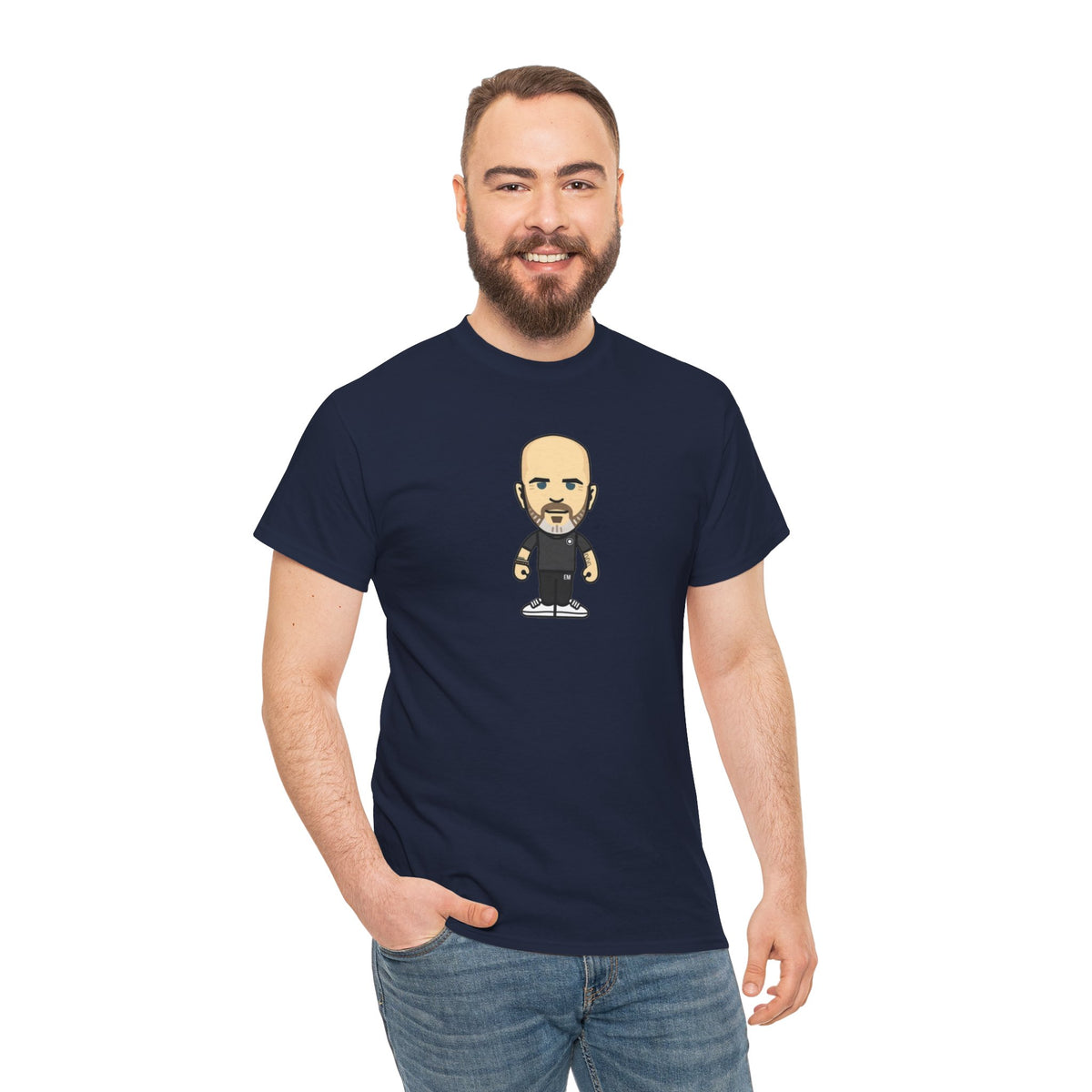 Enzo Maresca Manchester City Character Graphic Cartoon Cotton T-shirt / Tee