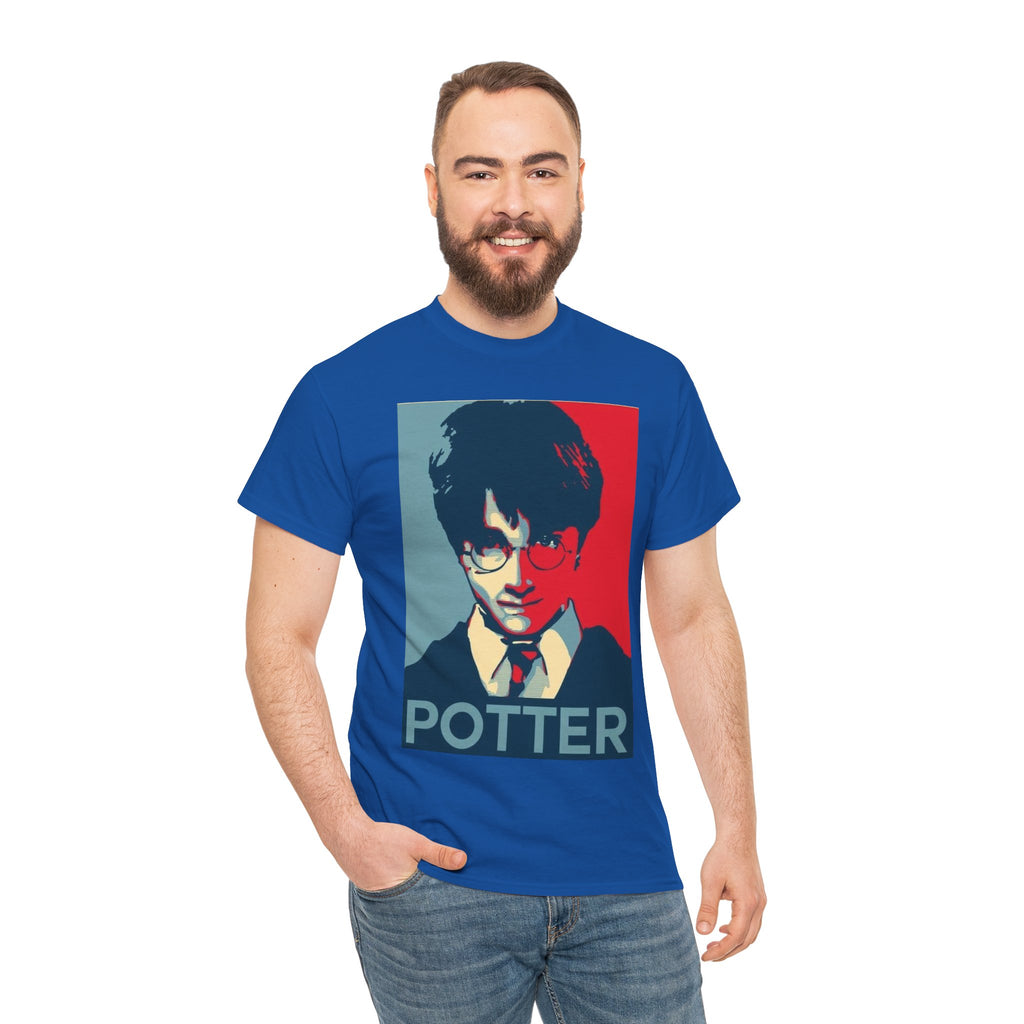 Harry Potter Inspired Vintage Wizard Portrait Cotton T‑Shirt — 'Potter' Graphic Tee