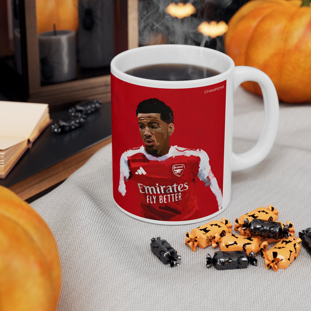 Ethan Nwaneri Arsenal Champions Ceramic Mug — Football Player Red 11oz/15oz