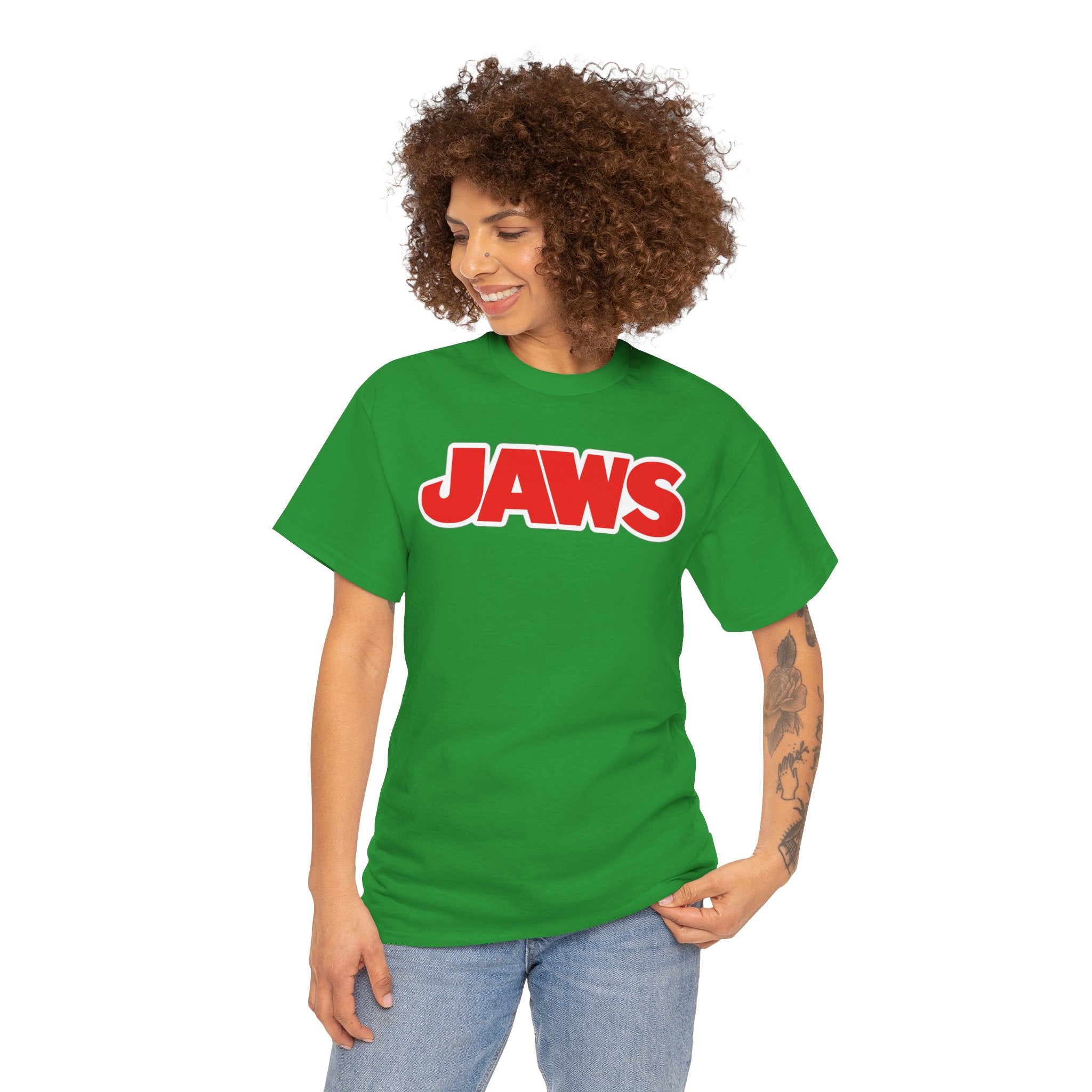 Jaws Logo Tee — Retro Red Movie Graphic T‑Shirt