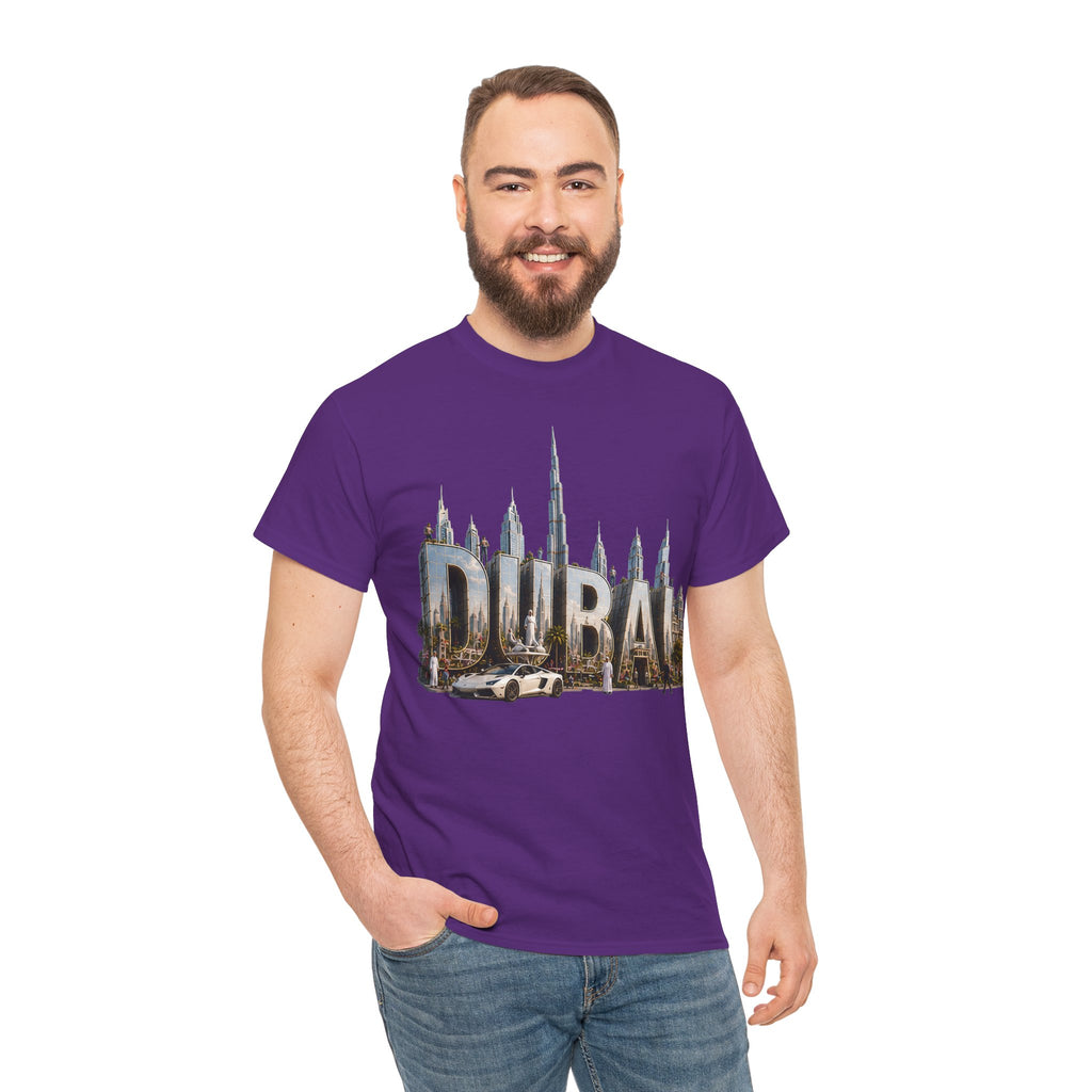 Dubai Skyline T-Shirt — Dubai Cityscape Graphic Tee with Burj Khalifa