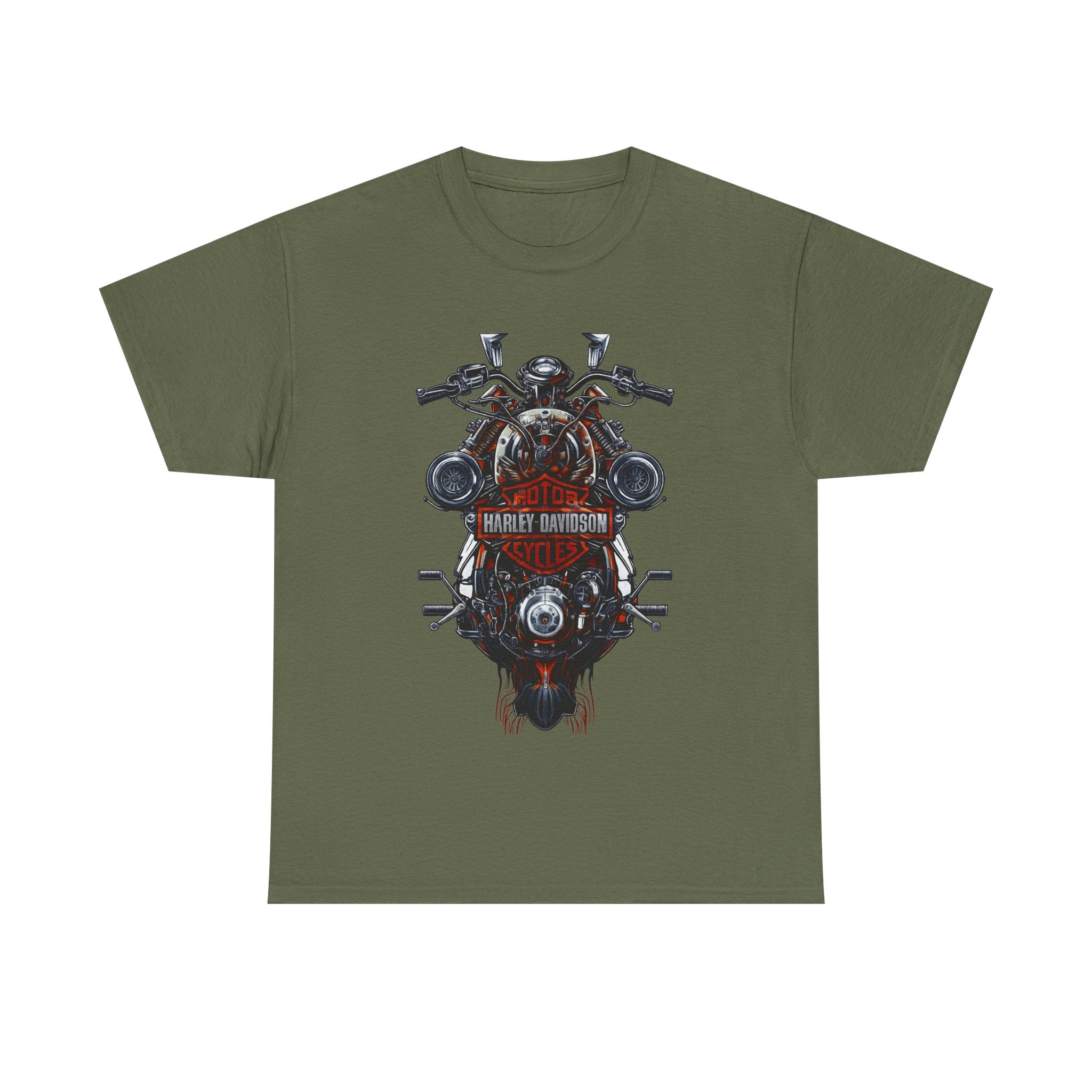 Harley Motorcycle Engine Skull T‑Shirt — Vintage Harley Style Biker Tee