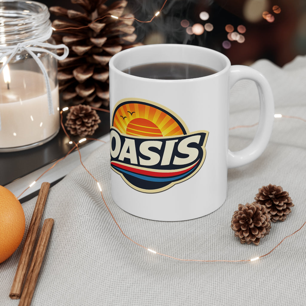 Oasis Sunrise Ceramic Mug — 11oz & 15oz Coffee Cup
