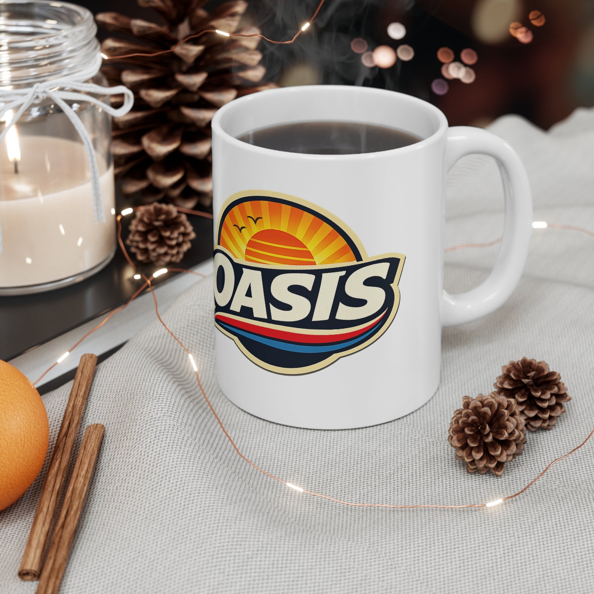 Oasis Sunrise Ceramic Mug — 11oz & 15oz Coffee Cup