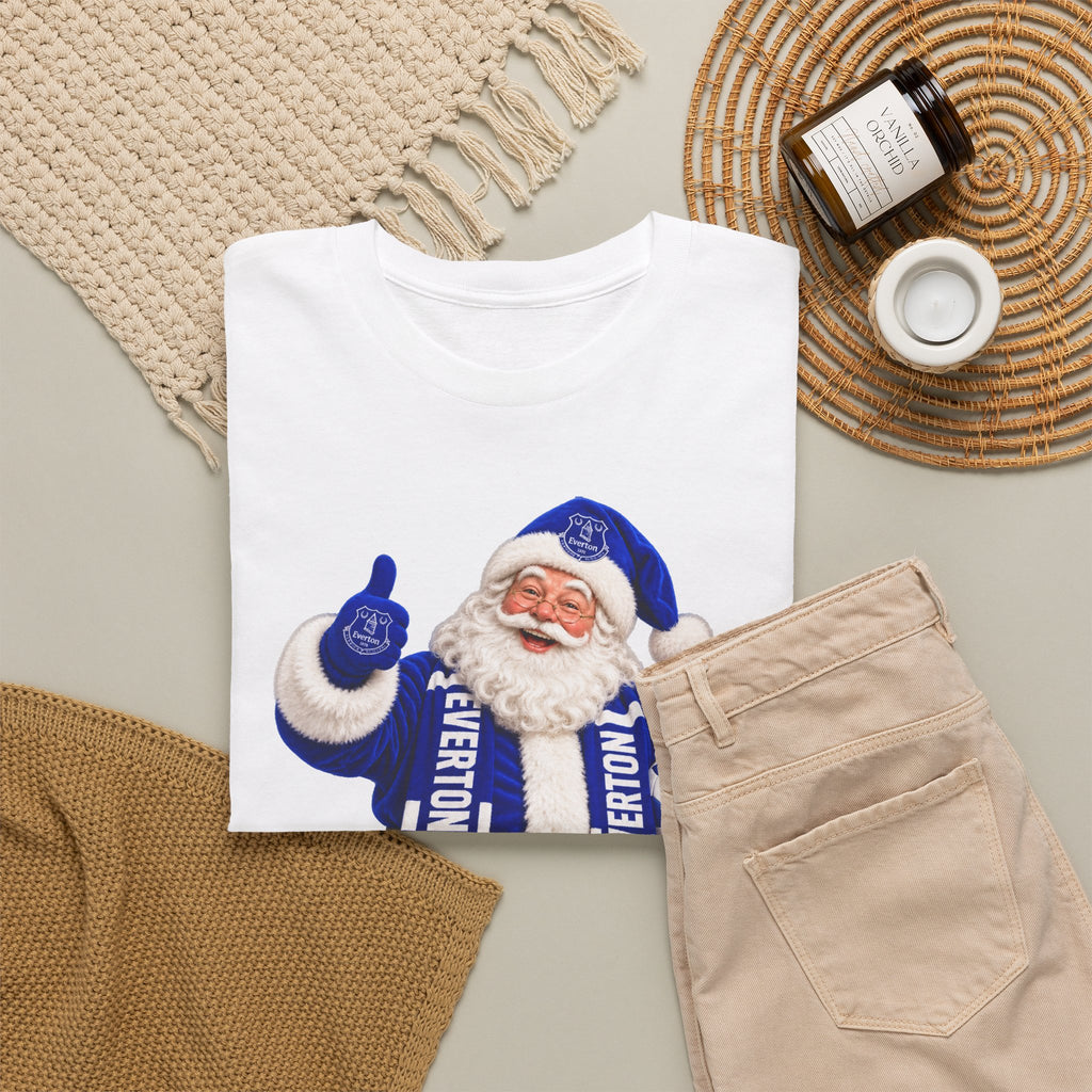 Everton Santa Scarf Christmas Tee - Holiday Vintage Santa T-Shirt