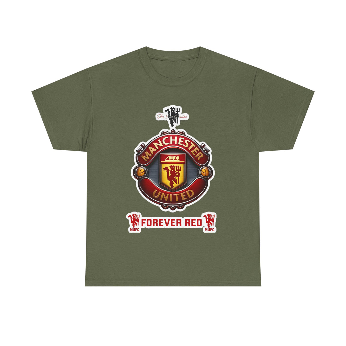 Manchester United Inspired Football Crest Tee — "Forever Red" Supporter Shirt