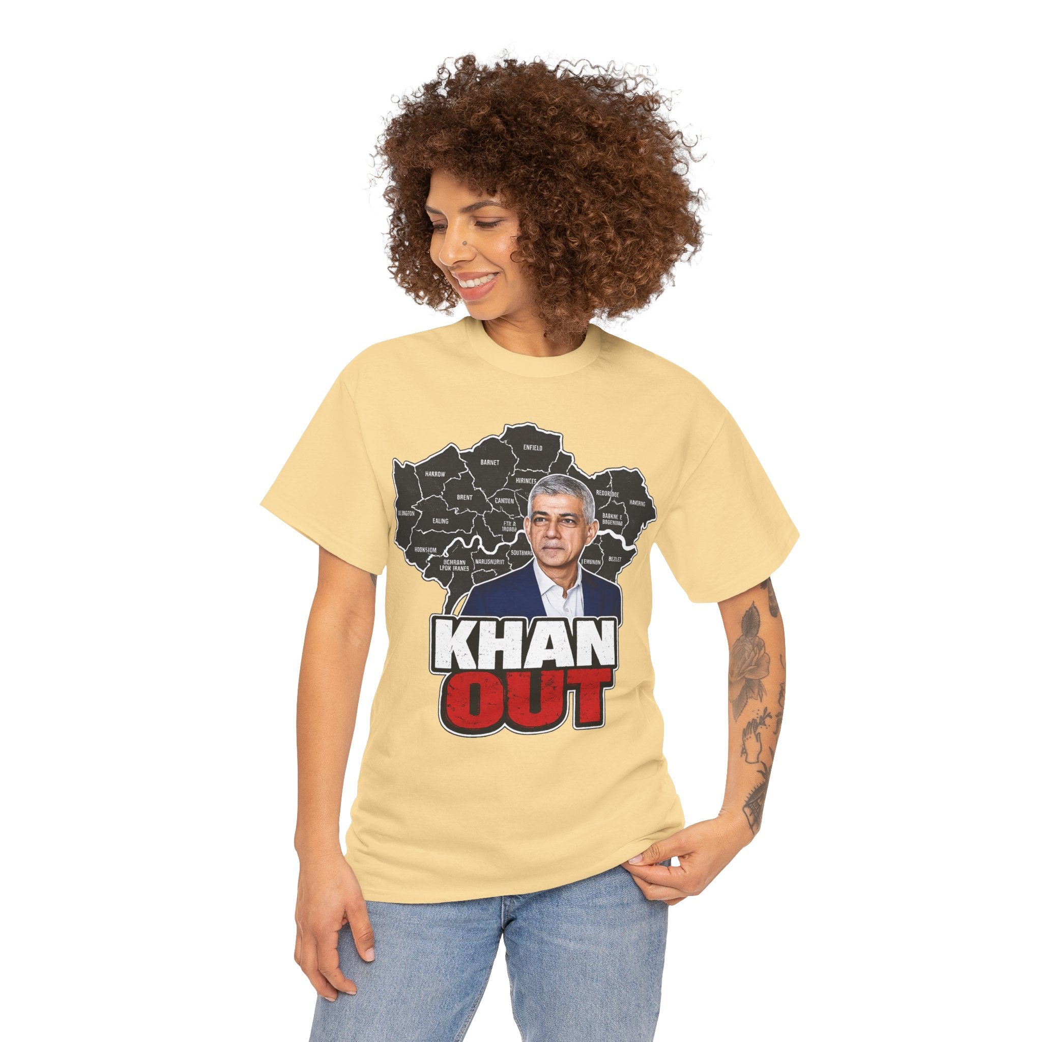 Sadiq Khan Out" Political Protest Tee with Sadiq Khan Graphic T-Shirt