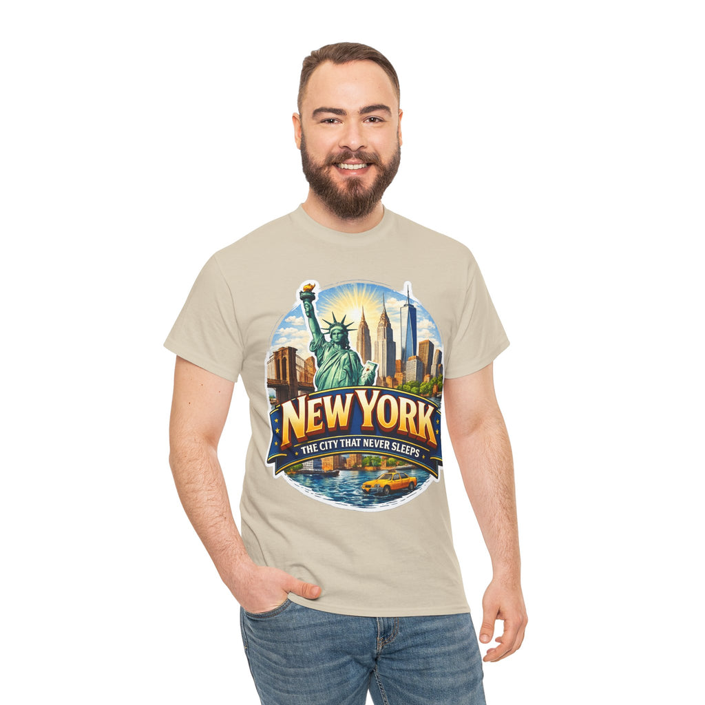 New York City T-Shirt - 'The City That Never Sleeps' Vintage Skyline Tee