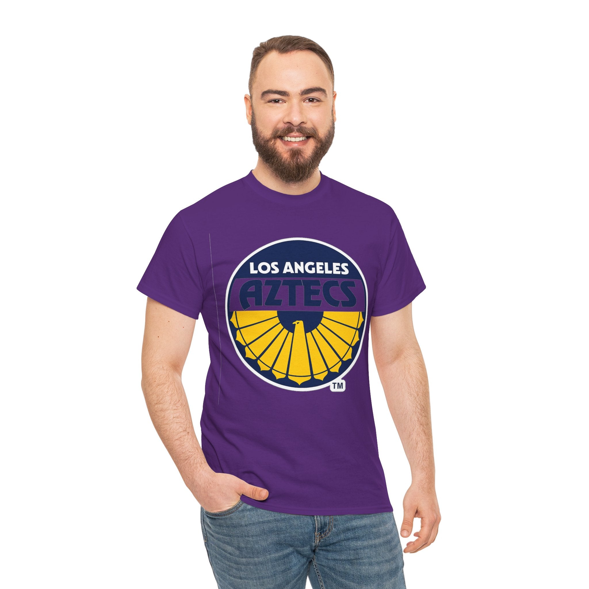 Los Angeles Aztecs Vintage Logo Cotton T-Shirt