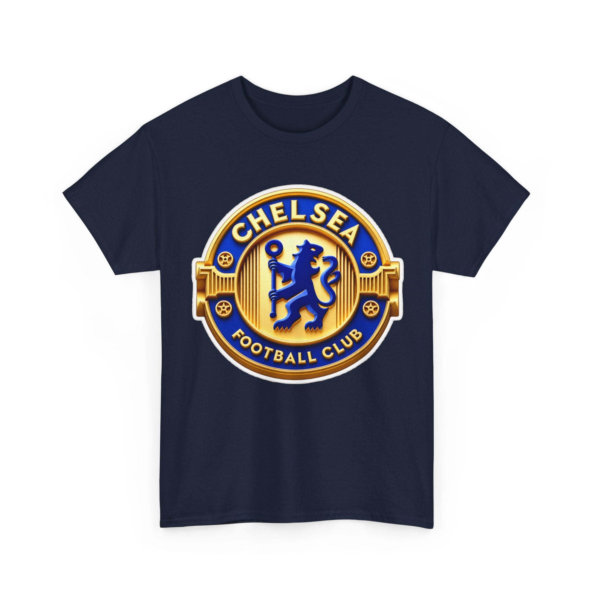 Chelsea Football Club Crest Tee — Retro Blue & Gold Soccer Emblem T-Shirt