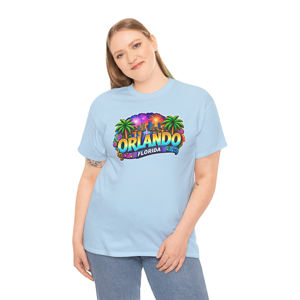 Orlando Florida Retro Sunset Palm Cotton T-Shirt