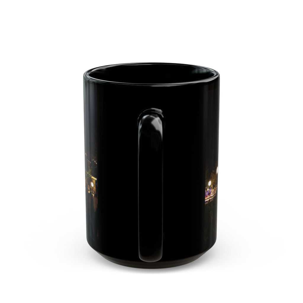 Magic Kingdom Nighttime Theme Park Lights Mug — Scenic Black Coffee Cup