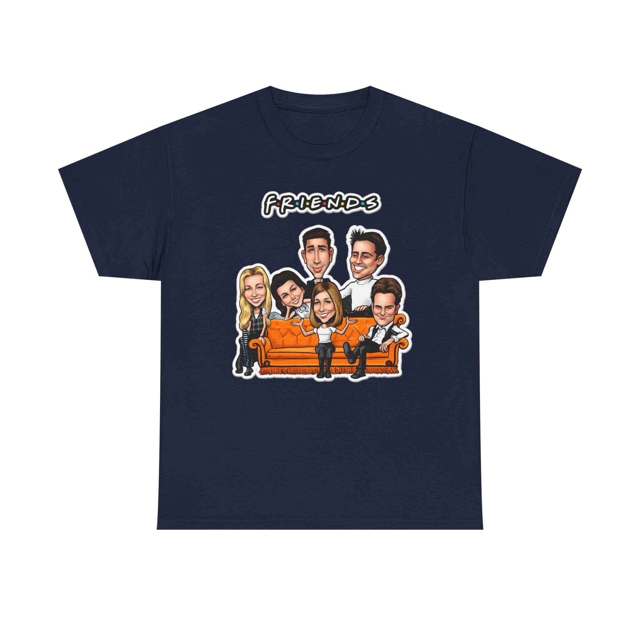 Friends TV Show Cartoon Cast T-Shirt — Iconic Couch Graphic Tee