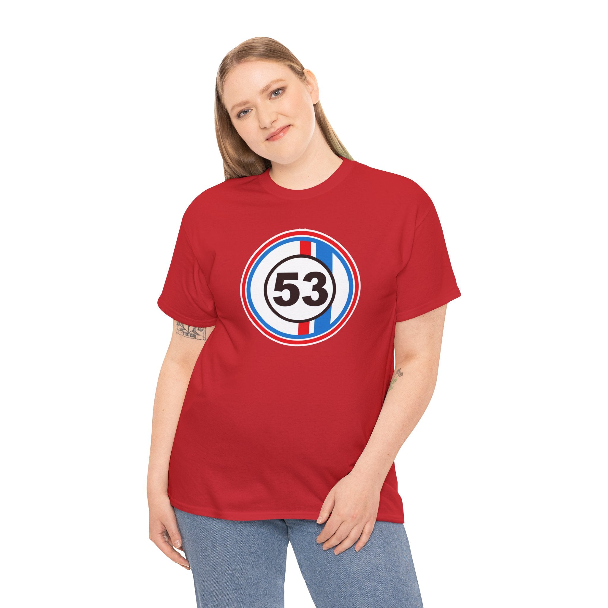 Racing Stripe Number 53 Cotton T-Shirt / Tee