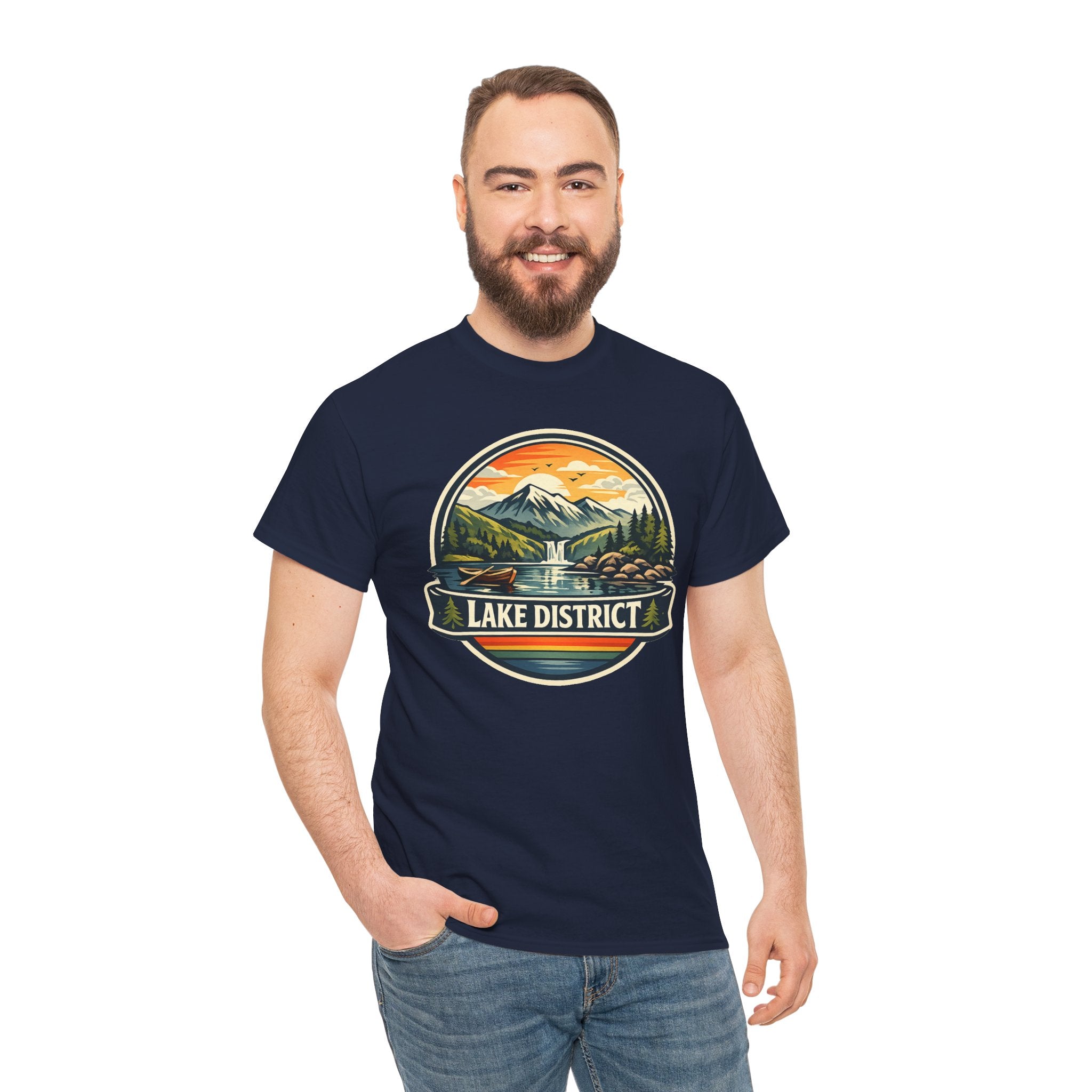 Lake District Graphic Tee — Scenic Mountain & Lake Camping Shirt