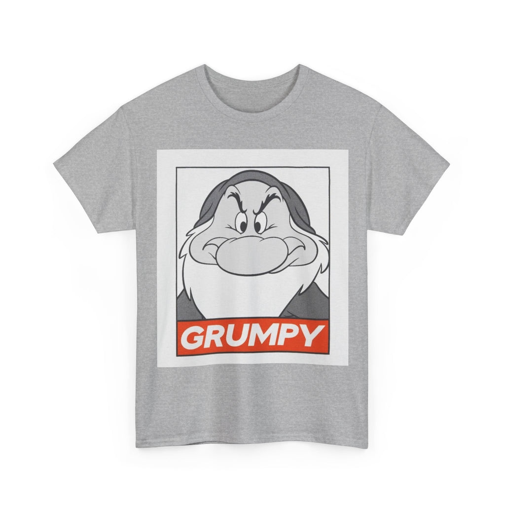 Grumpy Dwarf Graphic Tee — Vintage Cartoon Face "GRUMPY" Shirt