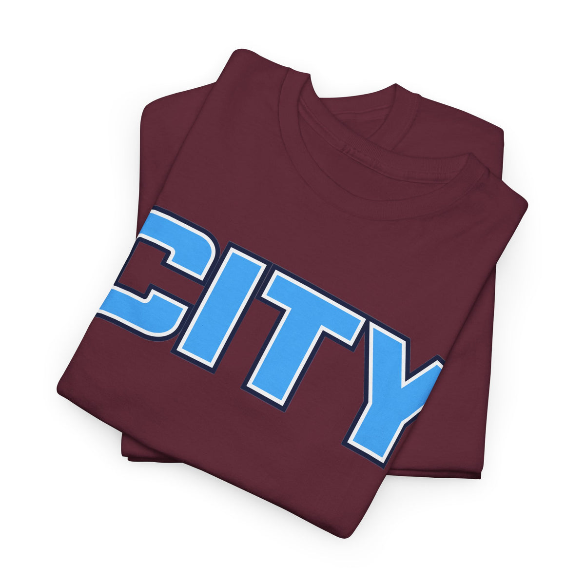 CITY Graphic Tee — Retro Man City Inspired Blue Block Letter T-Shirt