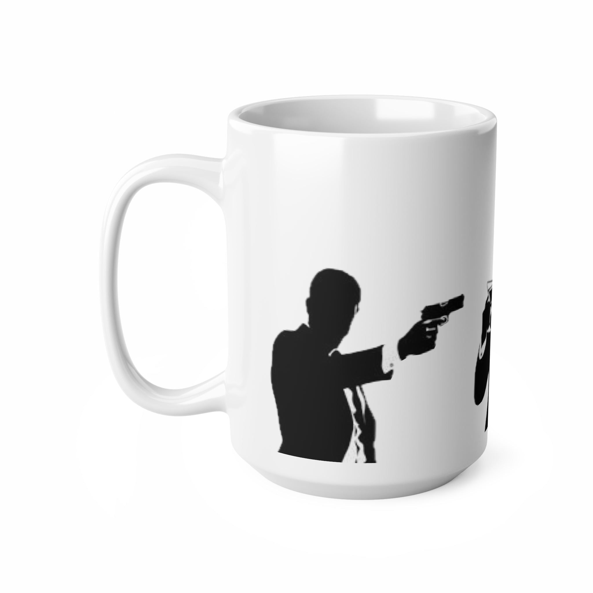 Spy Silhouette Ceramic Coffee Mug – James Bond Martini & Gun Design (11oz, 15oz)