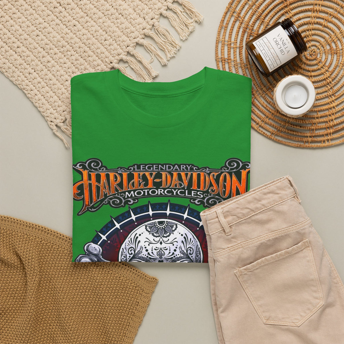 Harley-Davidson Skull Logo Cotton T‑Shirt