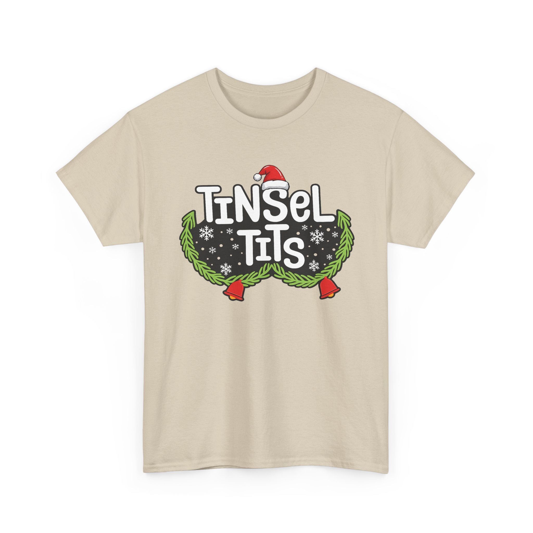 T-Shirt — "Tinsel Tits" Funny Christmas Wreath Holiday Tee