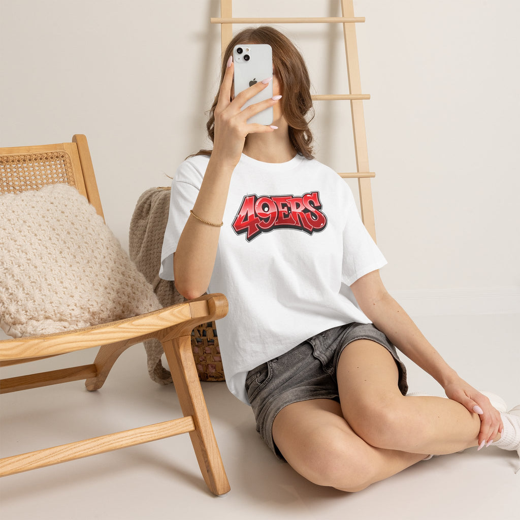 T-Shirt — '49ERS' Red Graffiti Sports Logo Tee