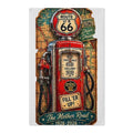 Route 66 Vintage Gas Pump Tea Towel — Waffle Double-Sided Kitchen Towel