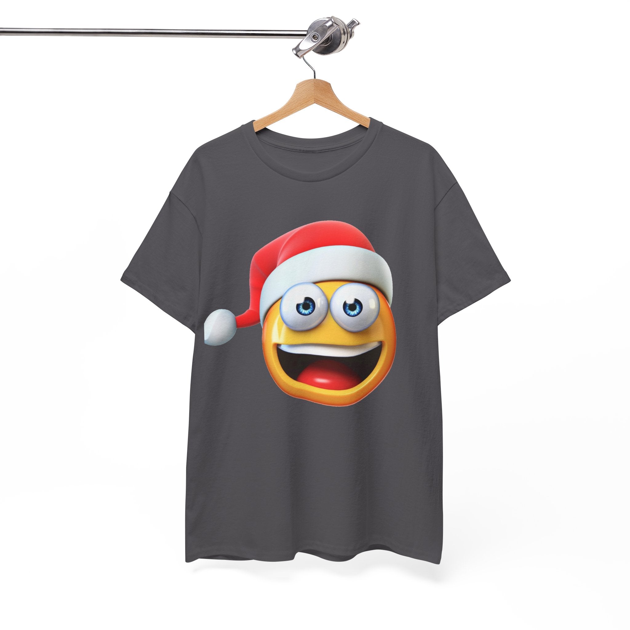 Christmas Emoji T-Shirt — Santa Hat Smiley Holiday Tee