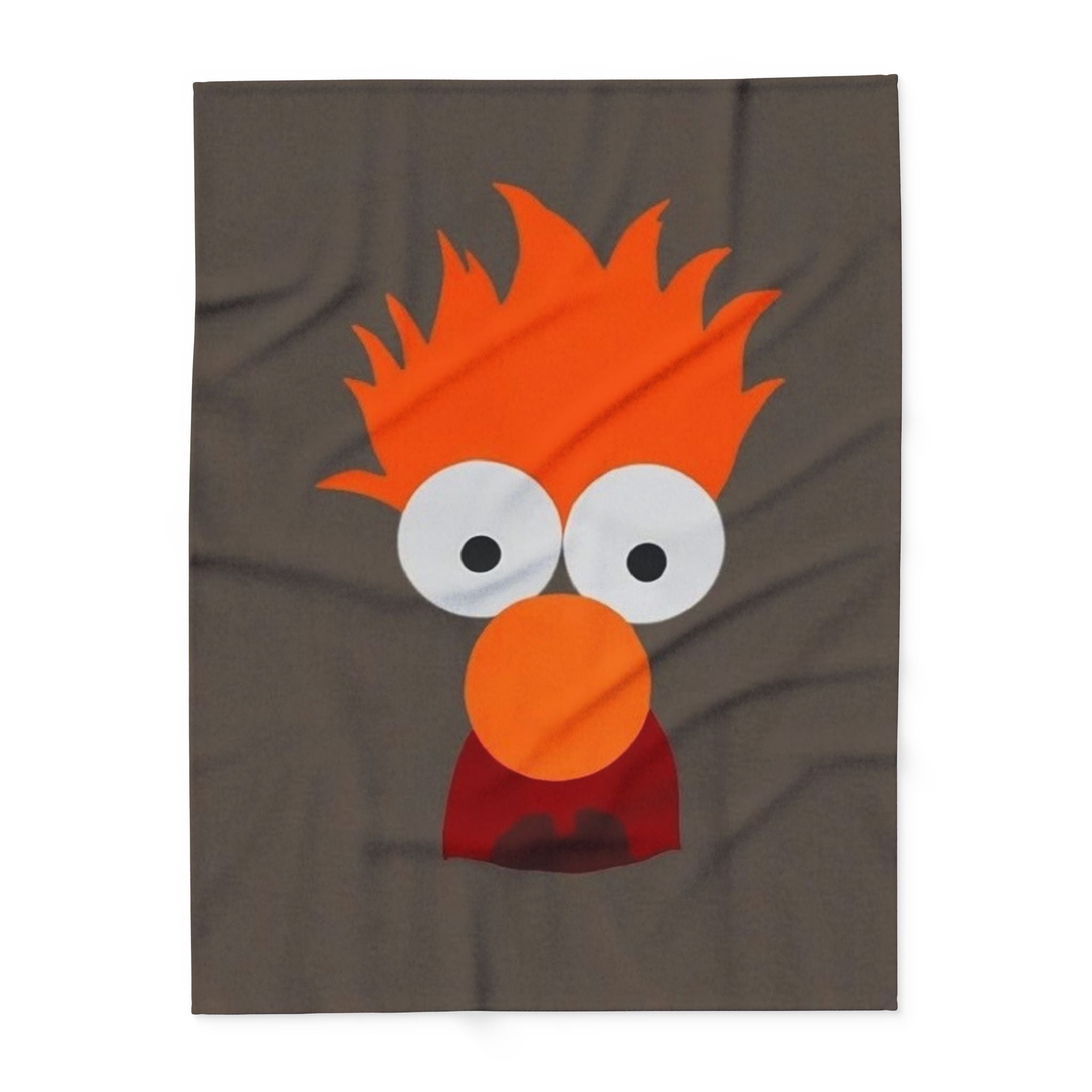 Becker Inspired Orange Fuzzy Character Fleece Blanket – Cute Cartoon Face Cozy Throw