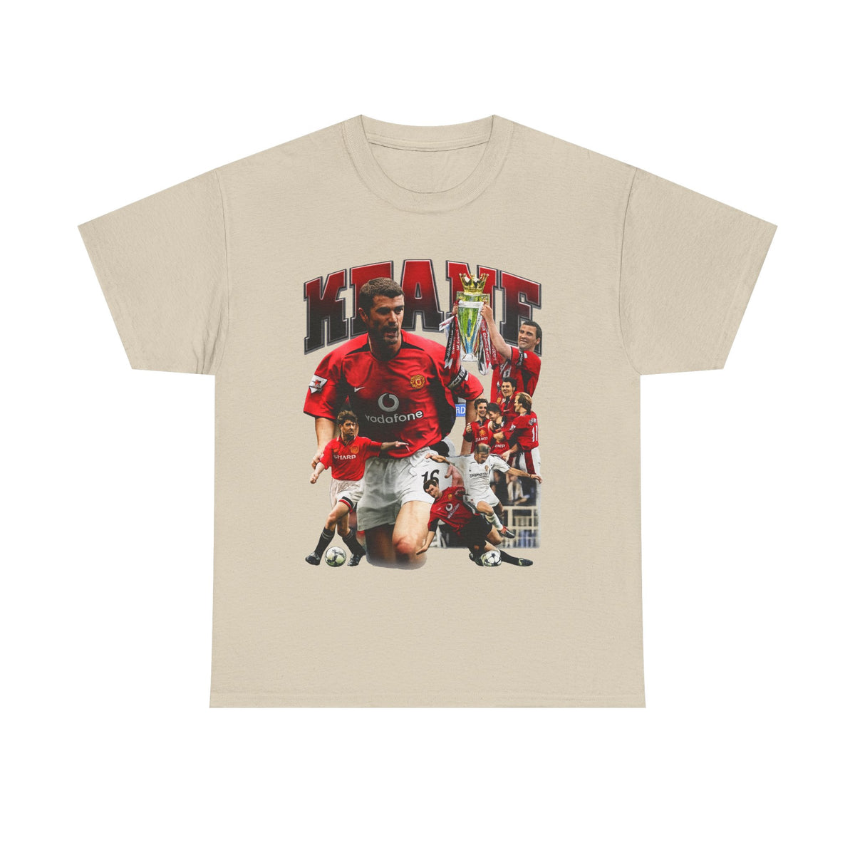 Roy Keane Football Legens Collage Tee — Retro Man United Tribute Shirt