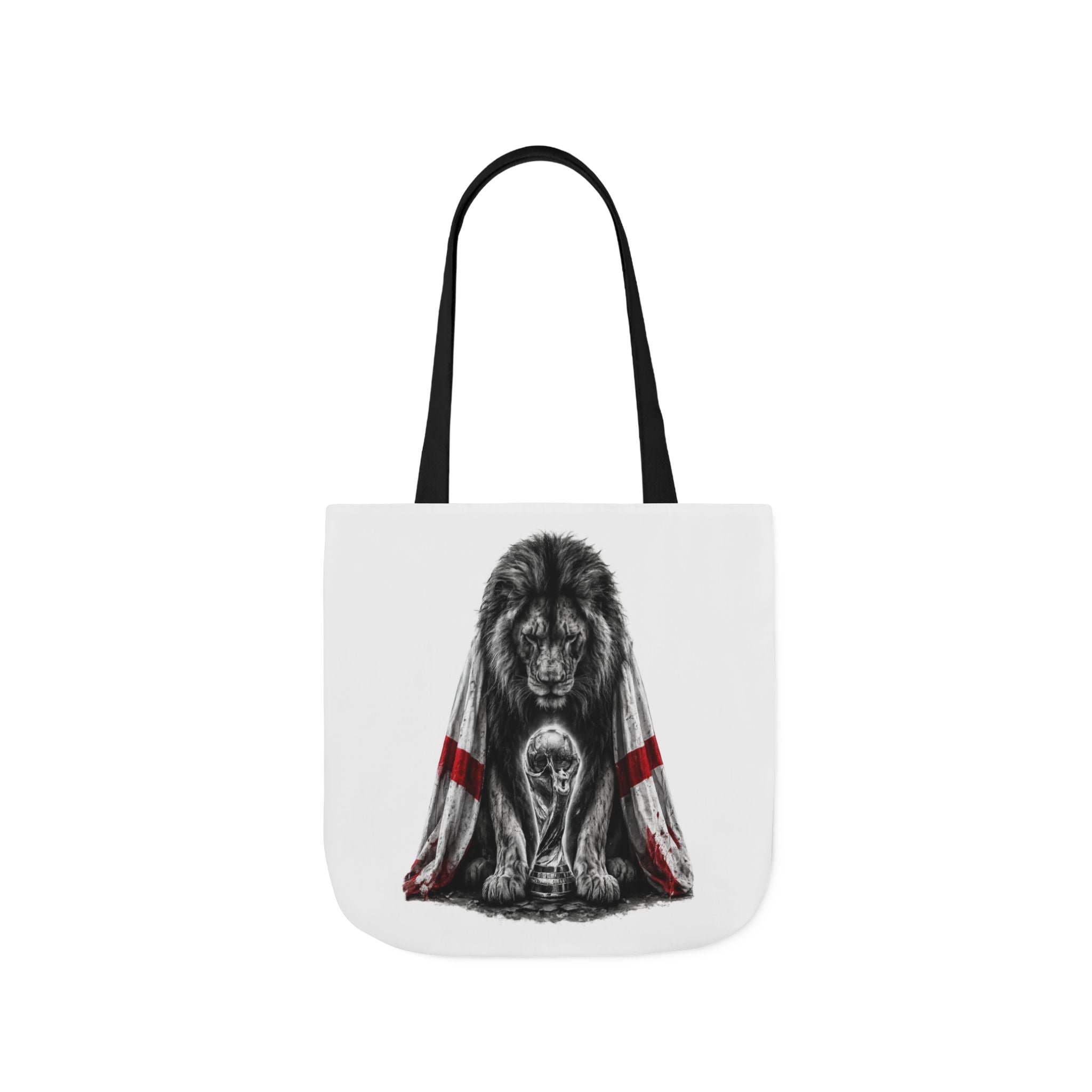 England Lion Guardian Canvas Tote — Protective Lion & Cub Illustration Tote Bag