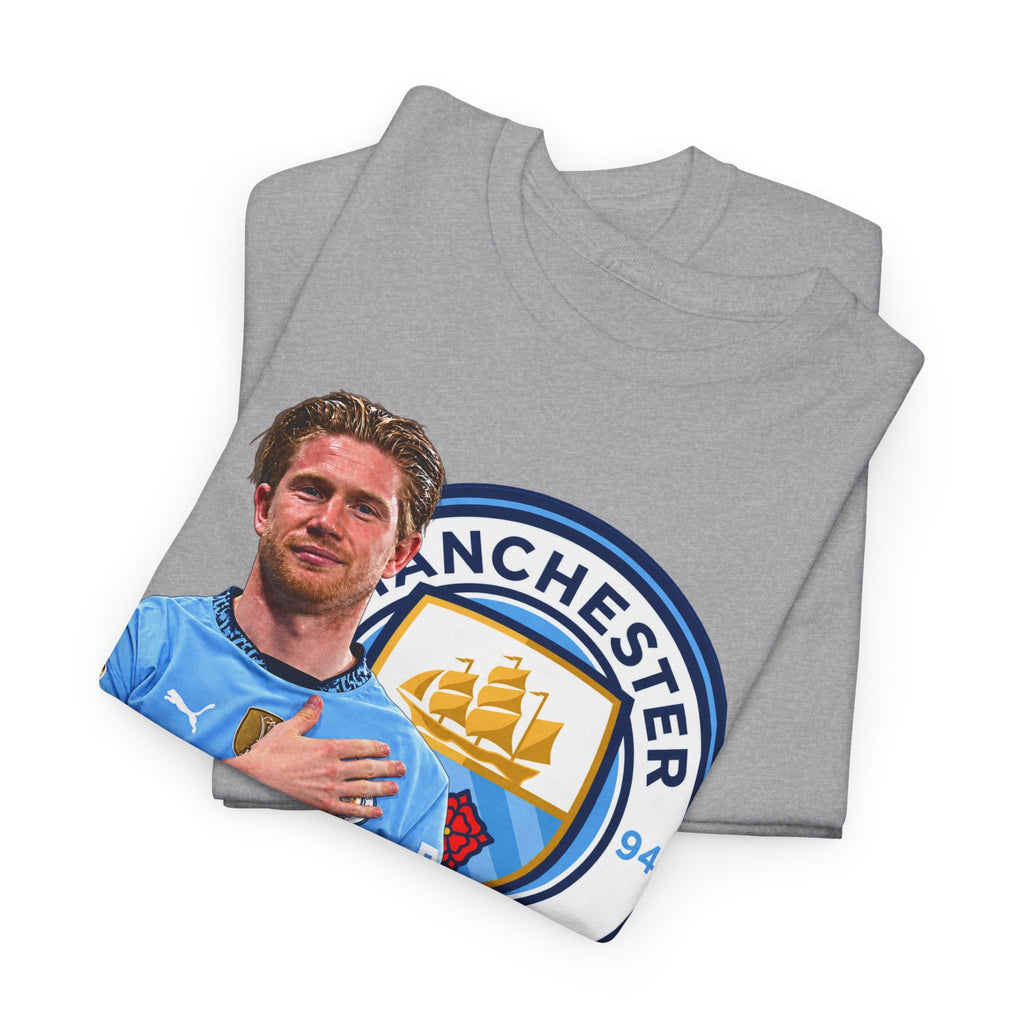 Kevin De Bruyne Manchester City Legend Cotton T-Shirt — Player Tribute Tee (Heart Badge Design)