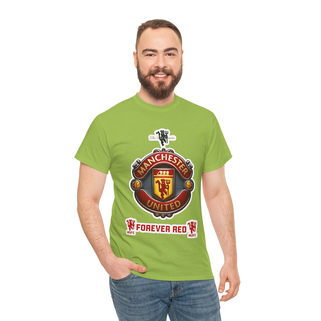 Manchester United Inspired Football Crest Tee — "Forever Red" Supporter Shirt