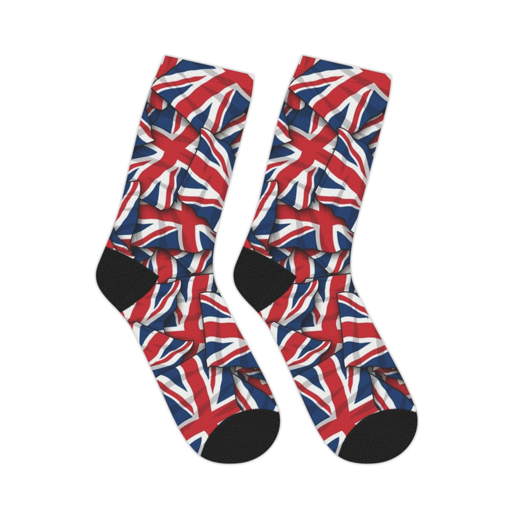 Union Jack Mid-Calf Socks — British Flag Patterned Socks for UK Pride & Events