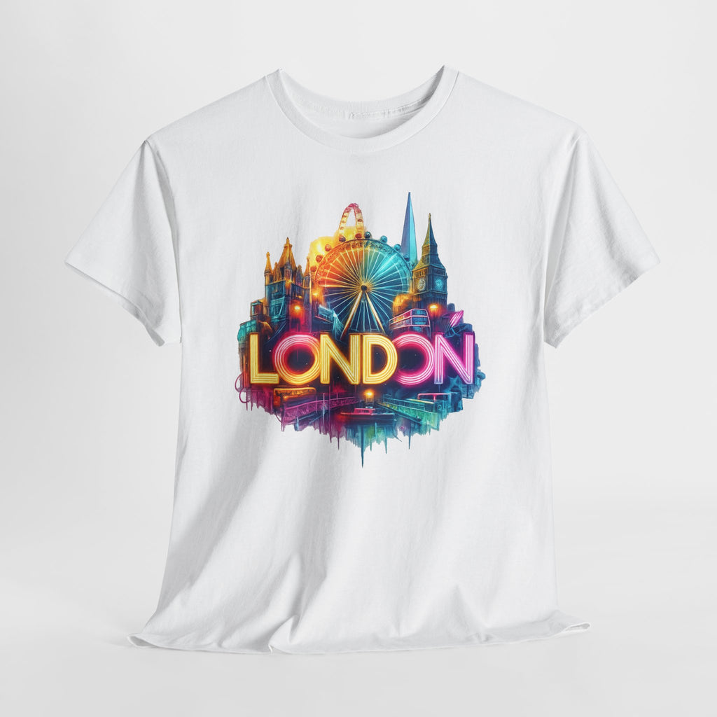 London Skyline Tee — Colorful Neon London Landmark T-Shirt