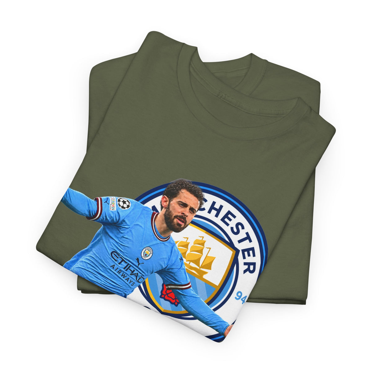 Bernardo Silva Manchester City Football Club Graphic Tee — Celebratory Player Design