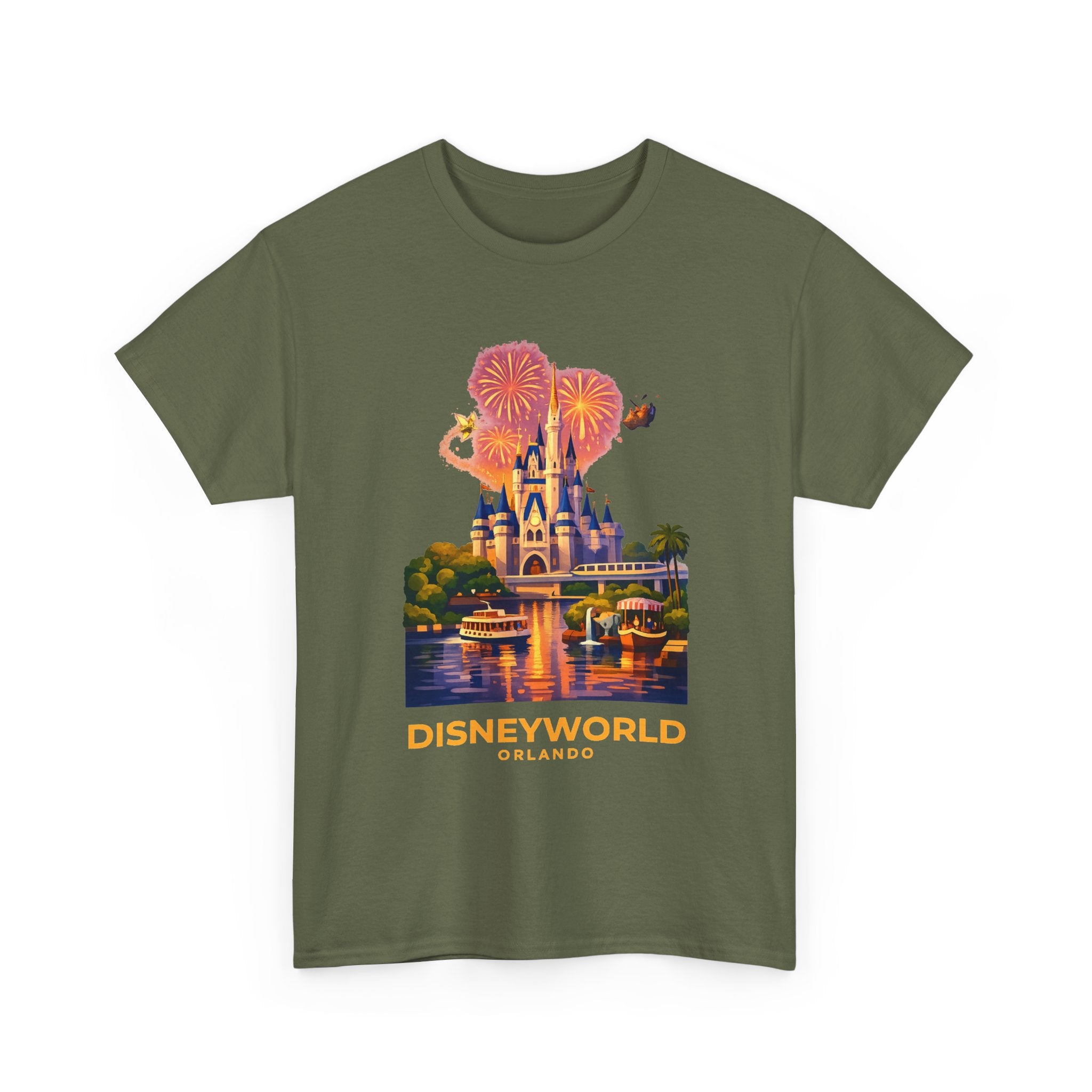 Disney World Castle Orlando Fireworks Cotton T‑Shirt